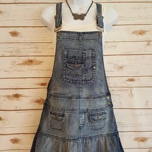 Juniors 5/6 Jean overalls dress